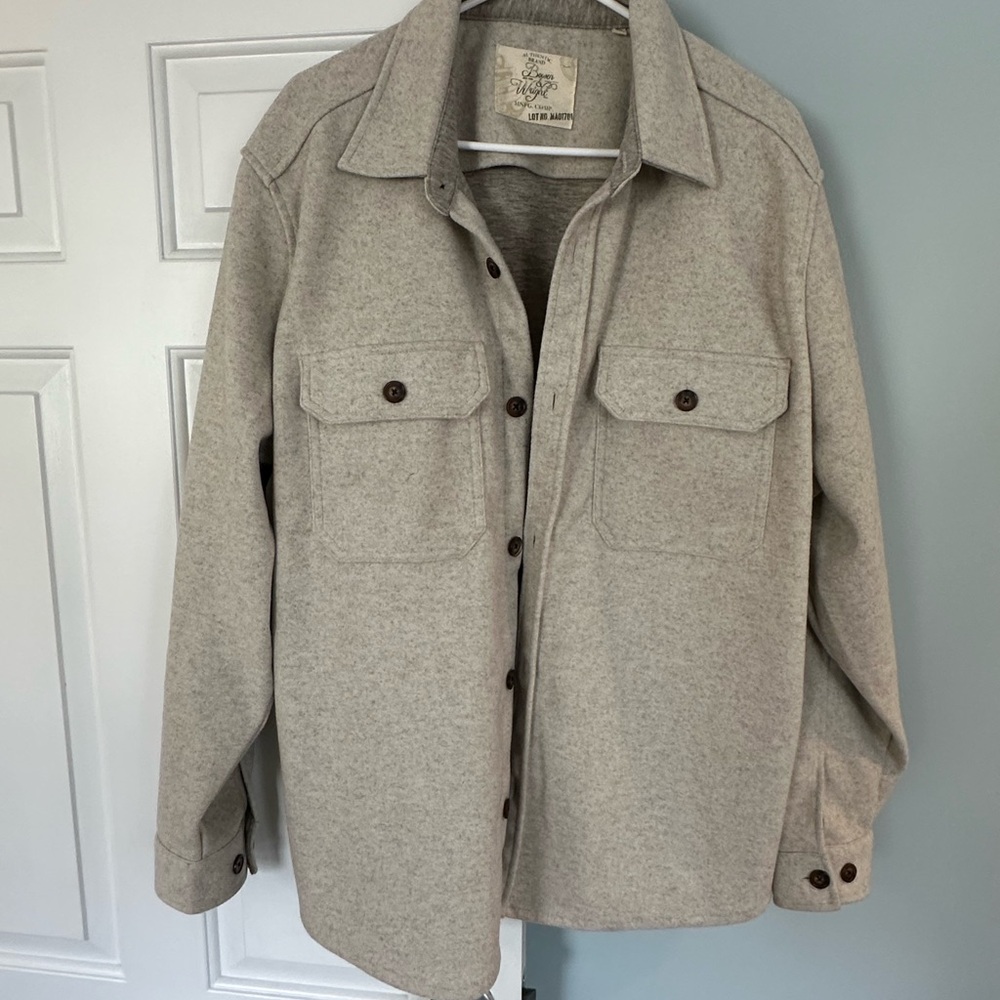 Gray Lightweight Shirt Jacket with Textured Fabric- new never worn